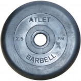 Диск обрезиненный, чёрного цвета, 31 мм, Atlet MB-AtletB31-2,5 - Sport Kiosk