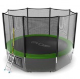 Батут EVO JUMP External 12ft (366 см) + Lower net с внешней сеткой и лестницей + нижняя сеть - Sport Kiosk