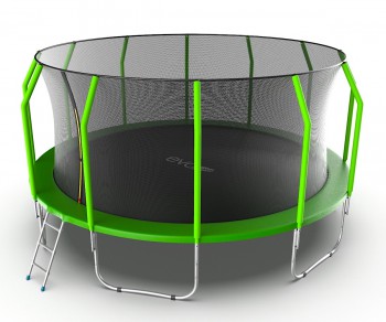 Батут  EVO JUMP Cosmo 16ft (488 см) (зеленый)  с внутренней сеткой и лестницей - Sport Kiosk